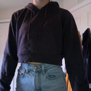 Navy blue cropped hoodie